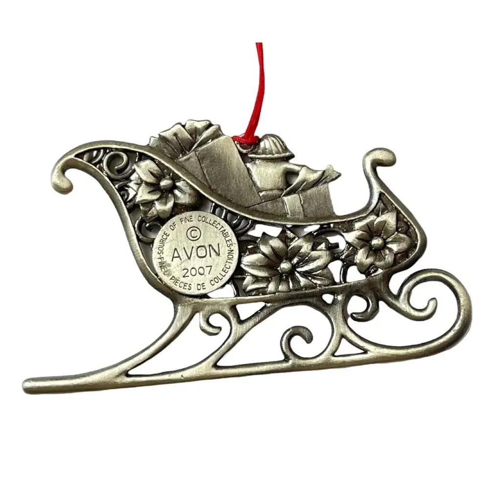 Vintage 2007 Anuall Pewter Avon  Ornament Sleight